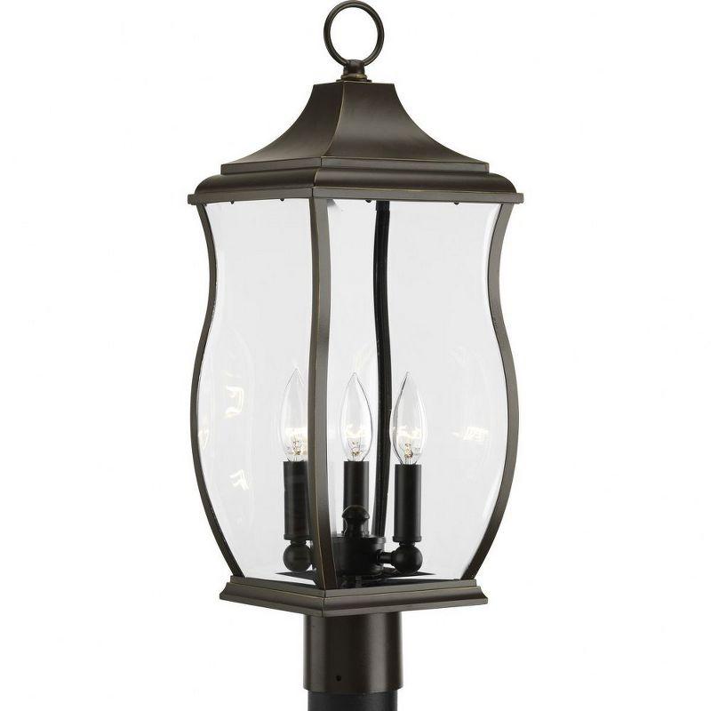 Progress Lighting, Township, 3-Light Post Lantern, Oil Rubbed Bronze, Etched Glass Shade