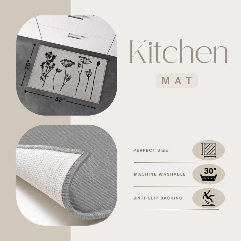 Wildflowers Kitchen Mat Wool Effect Comfort Mat