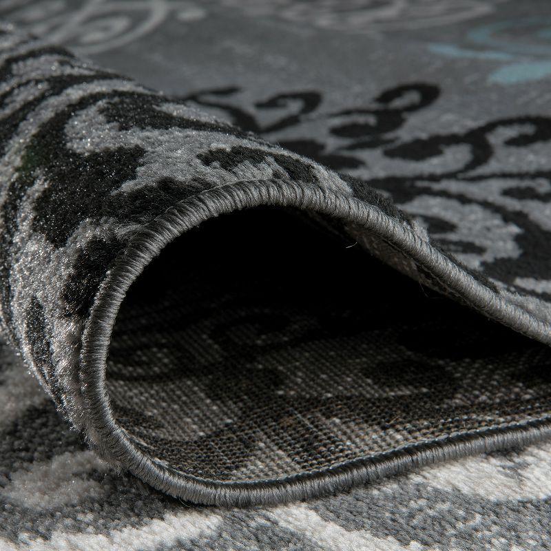 World Rug Gallery Floral Gray 3'3" x 5' Area Rug