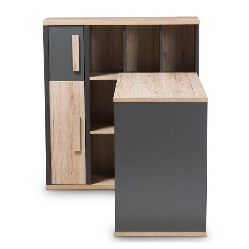 43.7" Pandora Built-In Shelving Unit with Storage Compartments - Baxton Studio