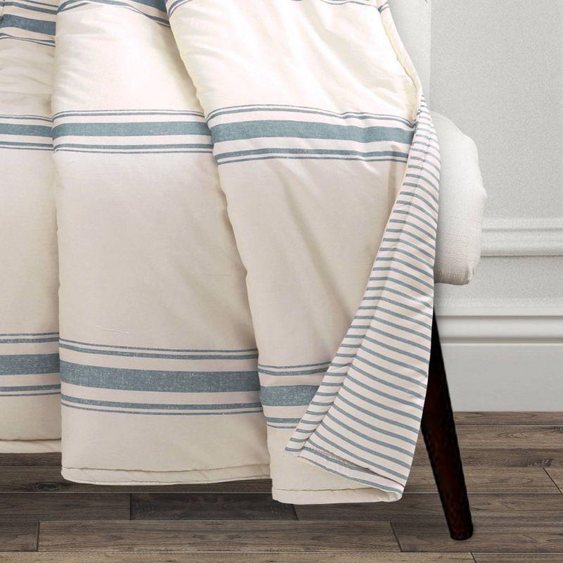 Lush Décor 50"x60" Farmhouse Stripe Throw Blanket Blue