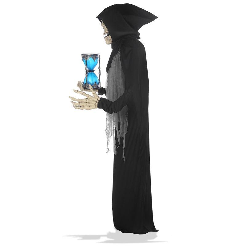 BOO BOX 6.5ft Halloween Animatronic Grim Reaper, Mr. Grim Outdoor Halloween Decoration Standing Poseable Figure, Sound and Motion Activated