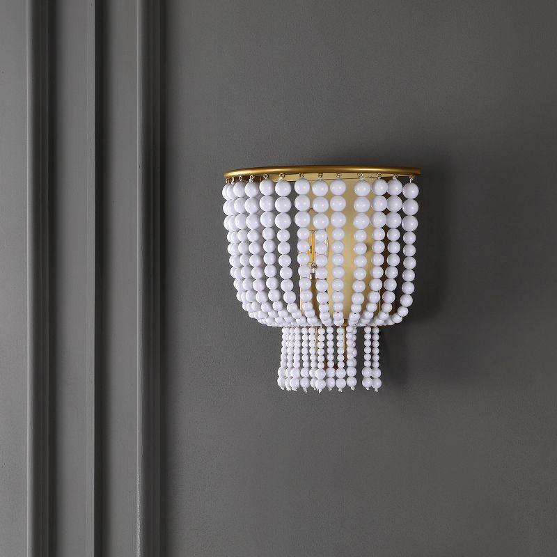 Celyn Boho Glam Black and Gold Beaded Wall Sconce