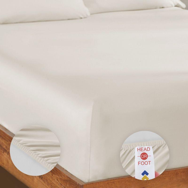 California King Natural Ivory Organic Cotton Percale Sheet Set