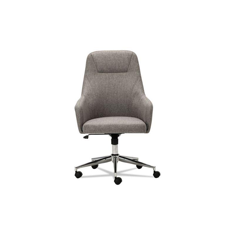 Alera Alera Captain Series High-Back Chair, Supports Up to 275 lb, 17.1" to 20.1" Seat Height, Gray Tweed Seat/Back, Chrome Base