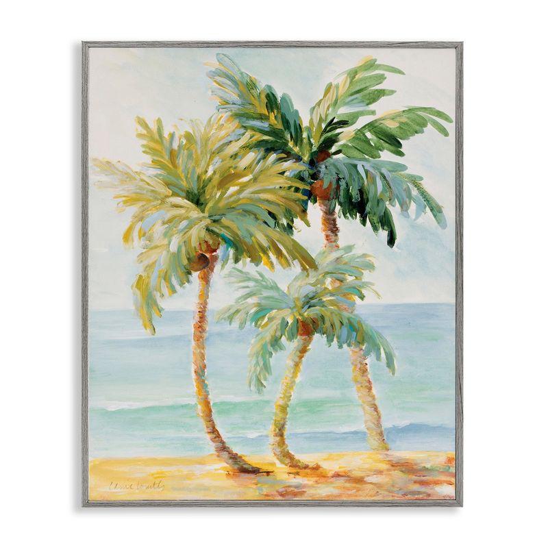 Stupell Industries Tropical Palm Trees on Sand Framed Giclee Art, Gray, 11" x 14"