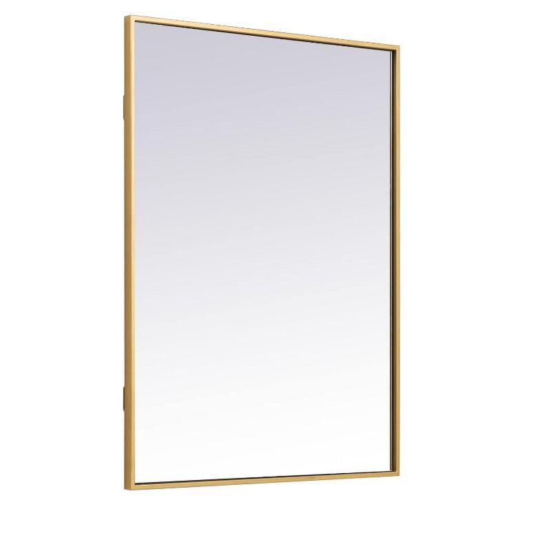 Elegant Lighting Metal frame rectangle mirror 27 inch in Brass