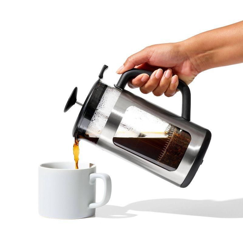 OXO 8 Cup French Press Coffee Maker - Black - 11294500: Stainless Steel & Glass, Nonslip Base, Manual, Hand Wash