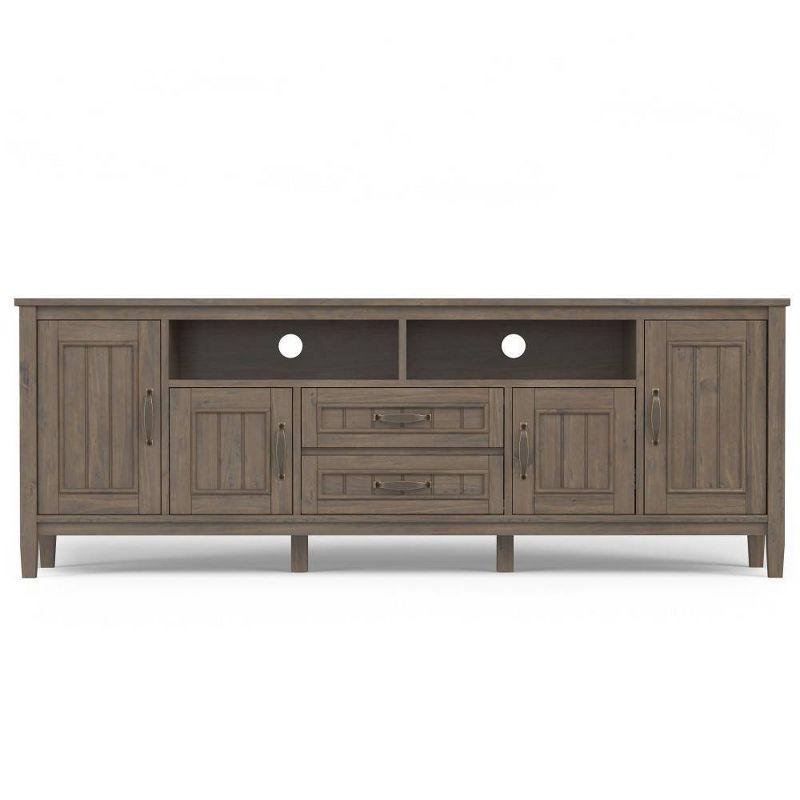 Rowan 72" TV Stand for TVs up to 80" Smoky Brown - Wyndenhall: Contemporary Media Console with Drawers