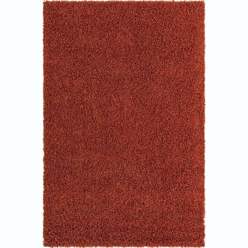 Unique Loom 6' 1 x 9' 0 Rectangle Solid Shag Terracotta Area Rug