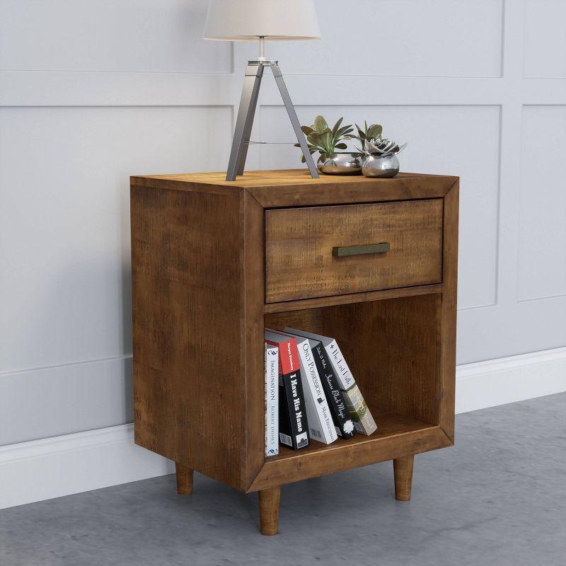 Ashfield Light Brown Teak Mid-Century Modern Nightstand