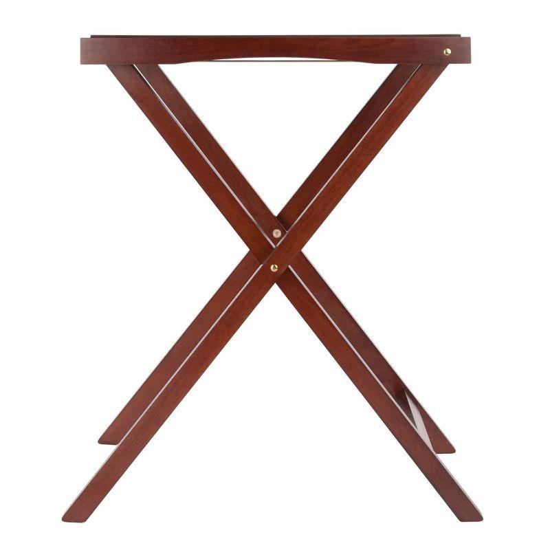 Devon Butler Table with Serving Tray Wood/Walnut - Winsome: Elegant Hardwood Frame, Composite Surface, Bar Cart Design