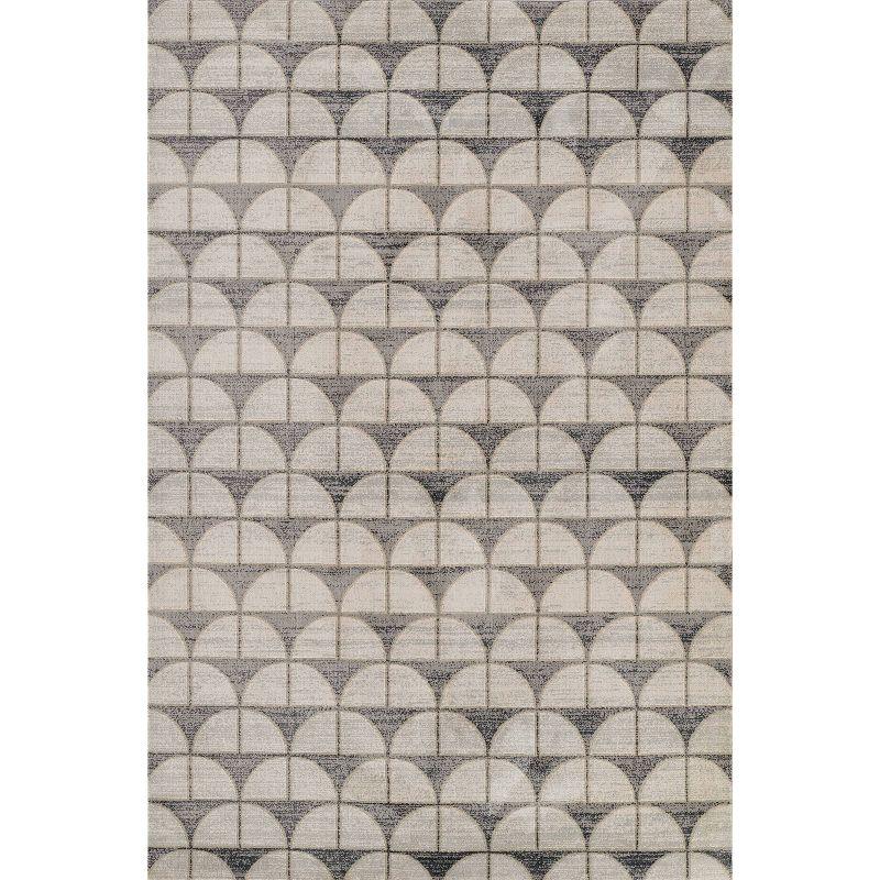 Momeni Edition Geometric Machine Loomed Rug Charcoal Gray