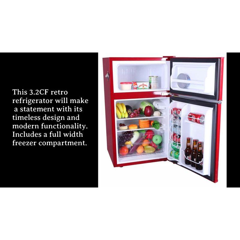Frigidaire 3.2-Cu Ft. 2-Door Retro Compact Bar Fridge With Freezer And Side Bottle Opener