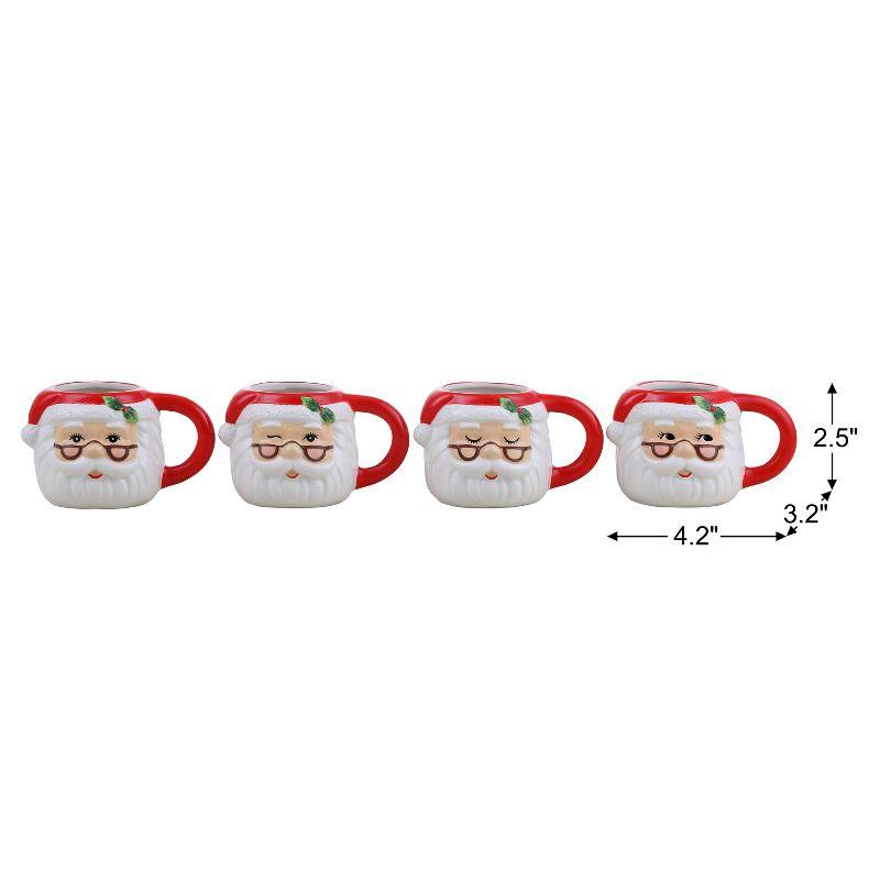 Mr. Christmas Set of 4 Espresso Mugs - Santa