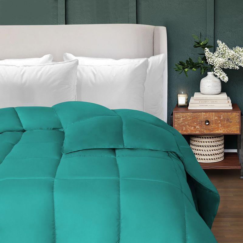 Brushed Microfiber Solid Comforter Reversible Medium Weight Down Alternative Bedding by Blue Nile Mills