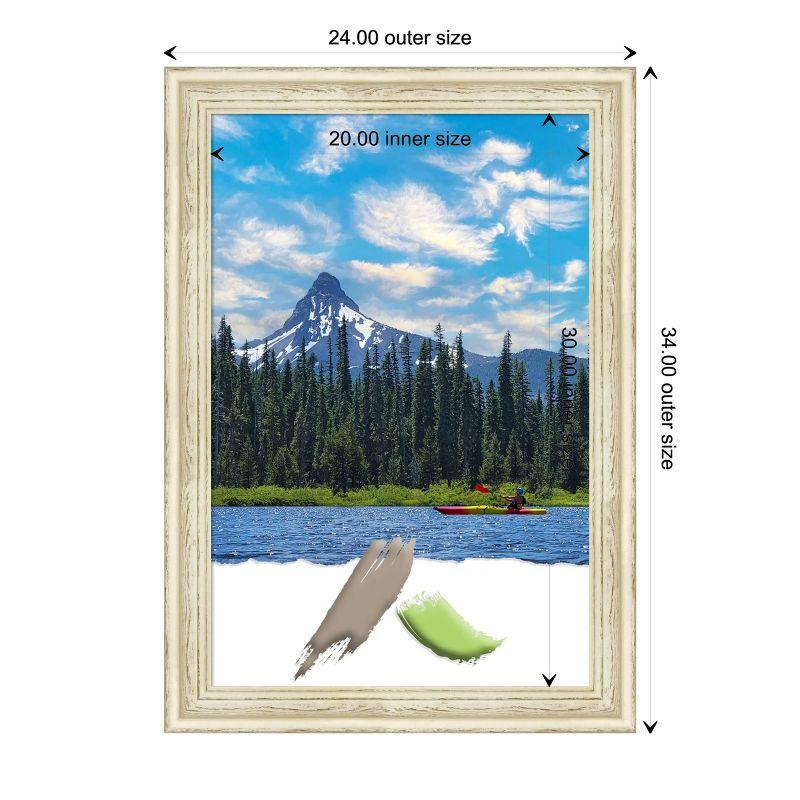 Amanti Art Country White Wash Wood Picture Frame Opening Size 20x30 in.