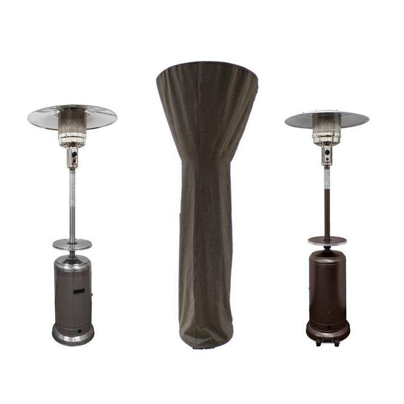 Tan Weather-Resistant Tall Patio Heater Cover with Zipper