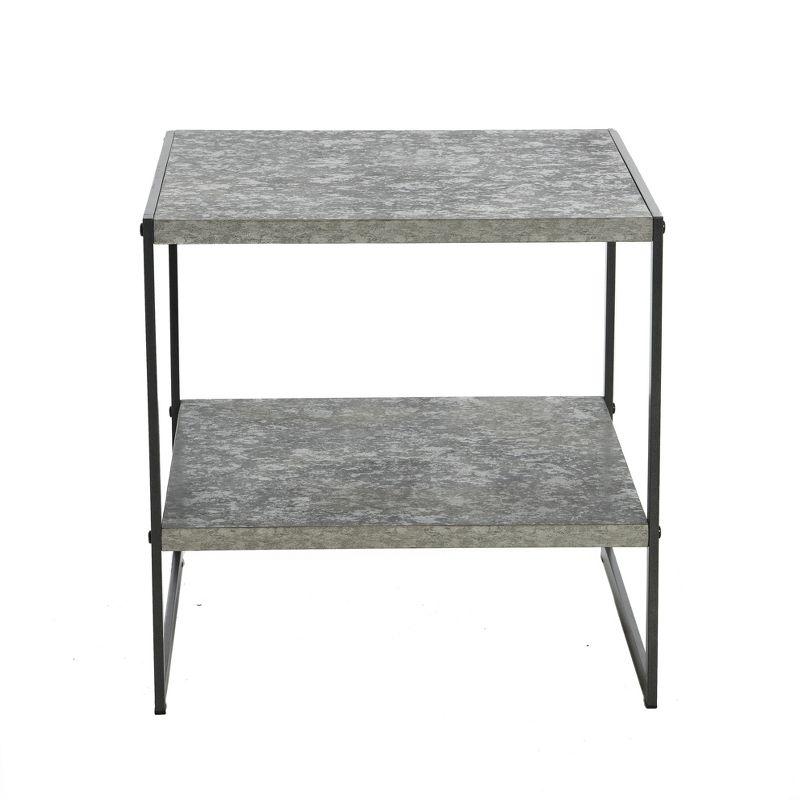 Household Essentials Jamestown Square End Table Gray and Black