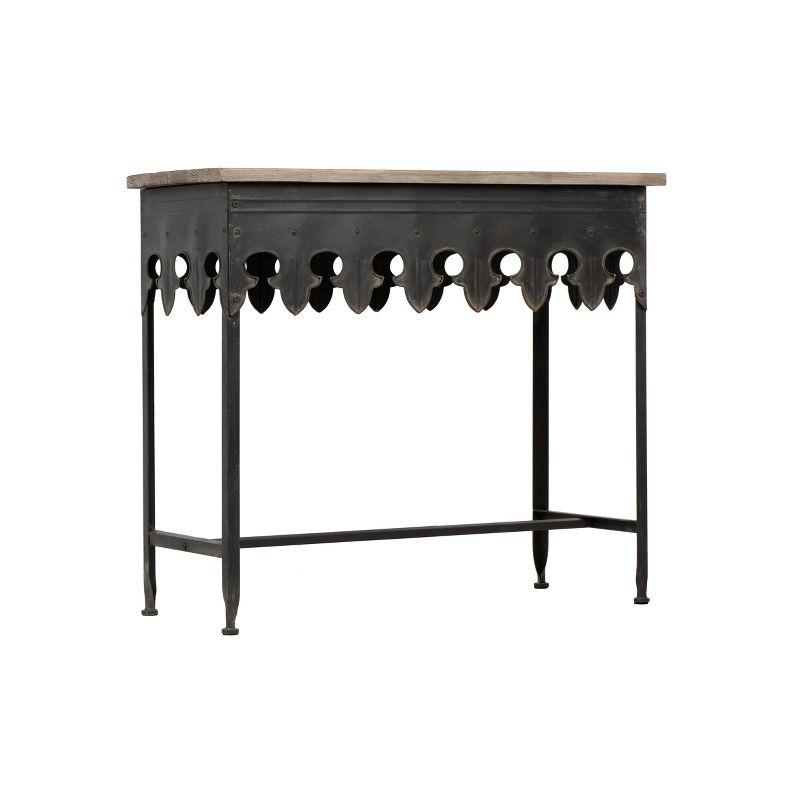 Storied Home Rustic Console Table Black: Vintage Iron & Fir Wood, Entryway Hallway Furniture