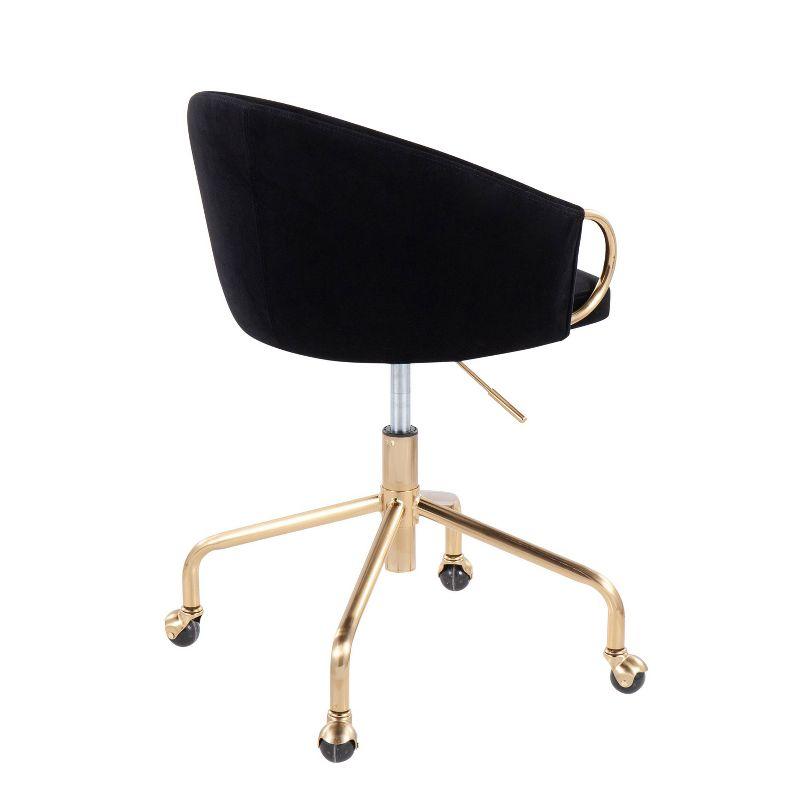 Claire Velvet Task Chair with Swivel Base & Adjustable Height - LumiSource