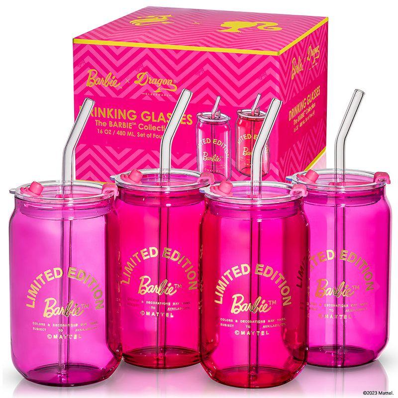 Barbie x Dragon Glassware 16 oz Limited Edition Drinking Glasses Pink & Magenta