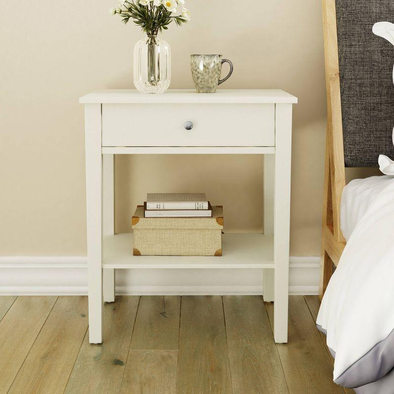 Finch Sloan Side Table White: Modern Accent Table, No Assembly, Pine Top, Wood Legs