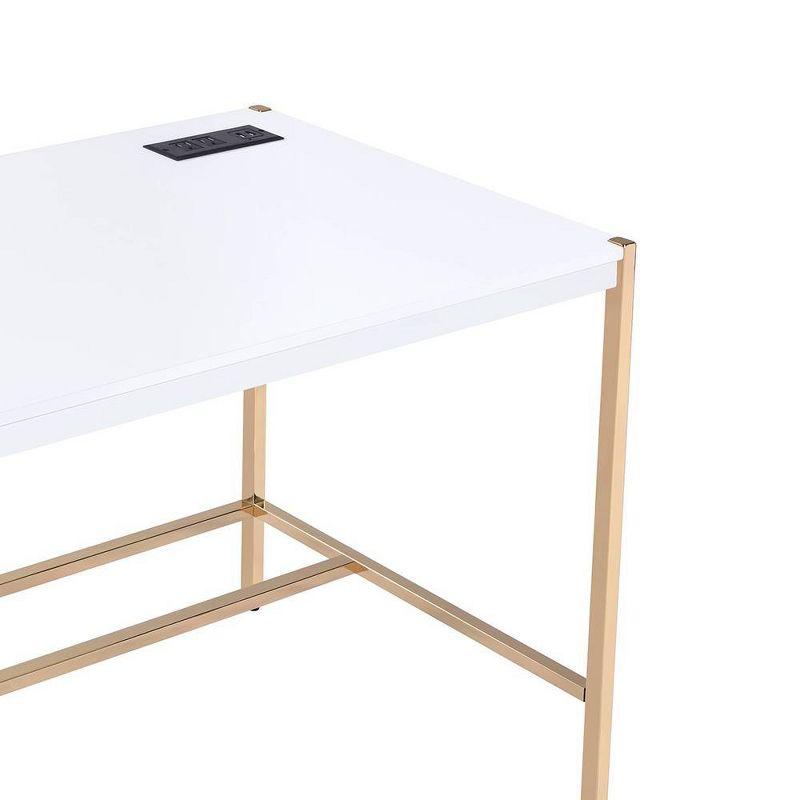 42" Midriaks Writing Desk White/Gold Finish - Acme Furniture