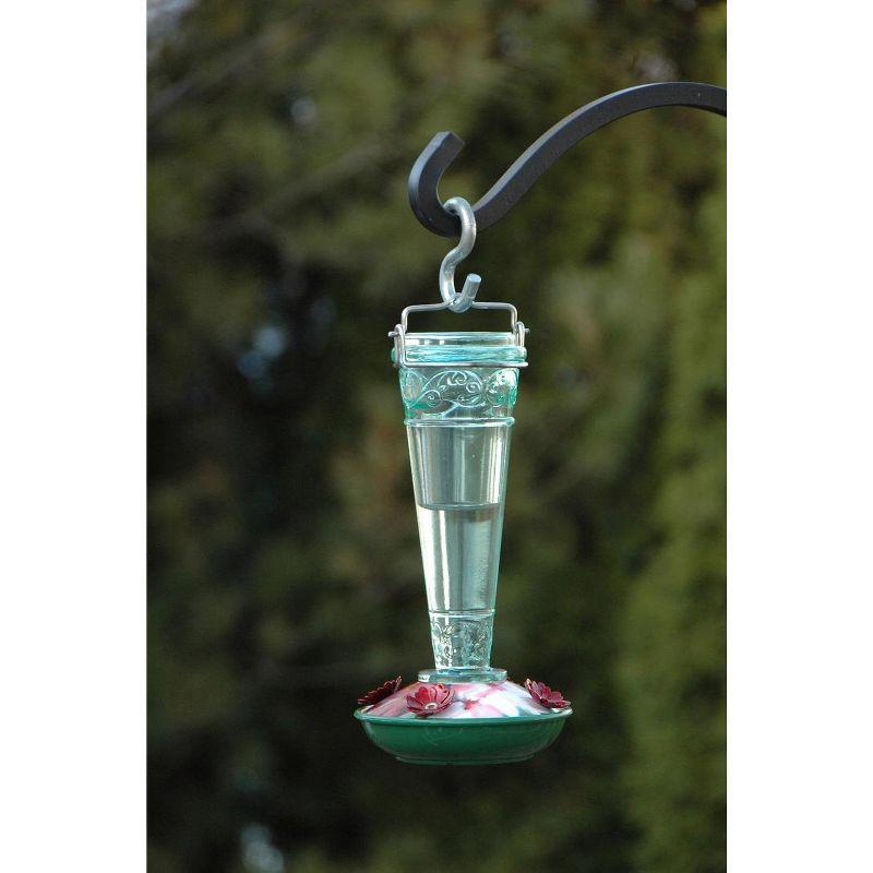 Audubon Green/Red Torchiere Decorative Glass Hummingbird Feeder - 8 Ounces