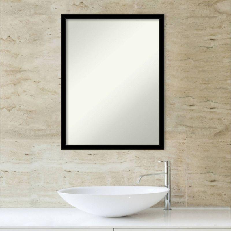 Jet Black Non-Beveled 26" x 32" Rectangular Bathroom Vanity Mirror