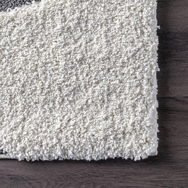 Nuloom Carolyn Abstract 3x5 Accent Shag Indoor Area Rug for Living Room Bedroom Dining Room Nursery Entryway, Beige/Grey