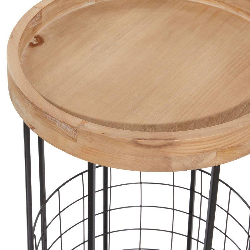 Industrial Metal Accent Table Black - Olivia & May: Round Iron Side Table, No Assembly Required