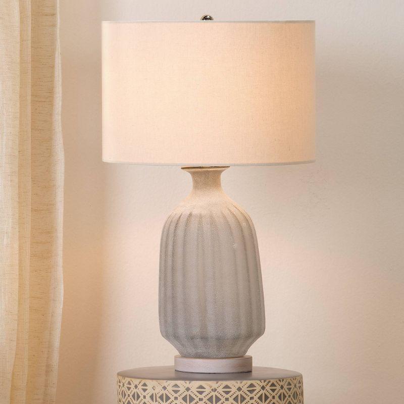 Frosted Glass Table Lamp with Shade Gray - Splendor Home