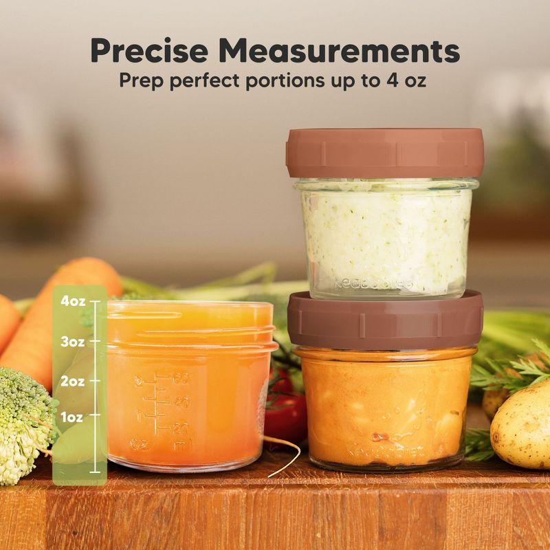 12pk Prep Baby Food Storage Containers, 4 oz Leak-Proof, BPA Free Glass Baby Food Jars for Feeding  (Terracotta)