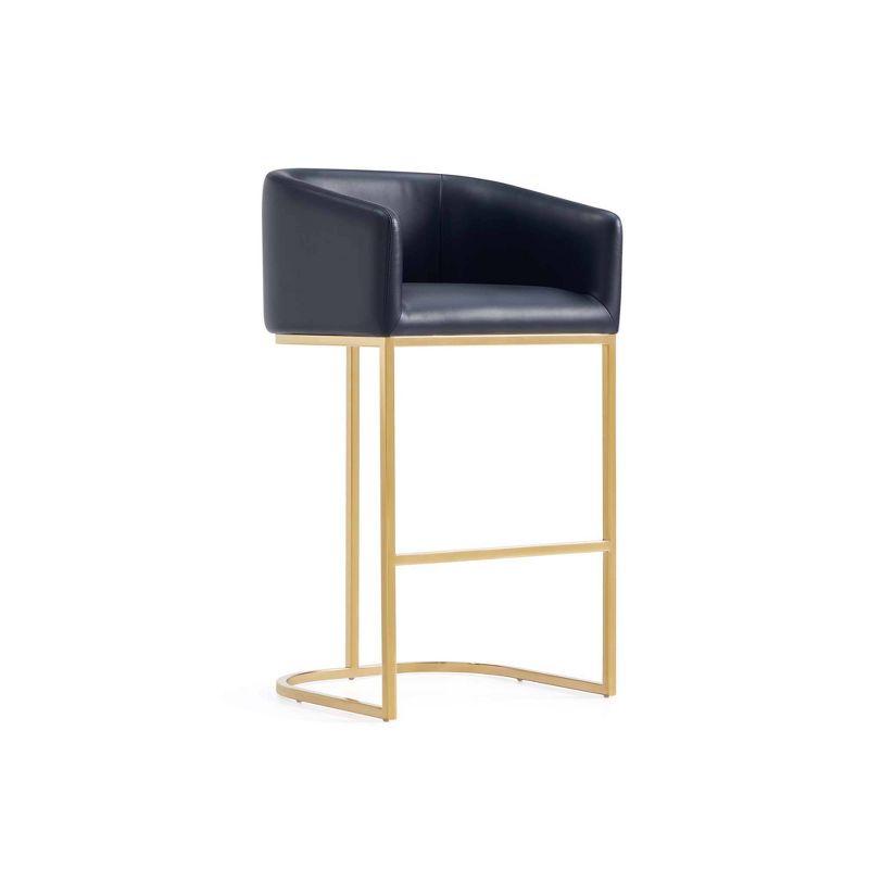 Manhattan Comfort Set of 3 Louvre Barstools Black/Titanium Gold