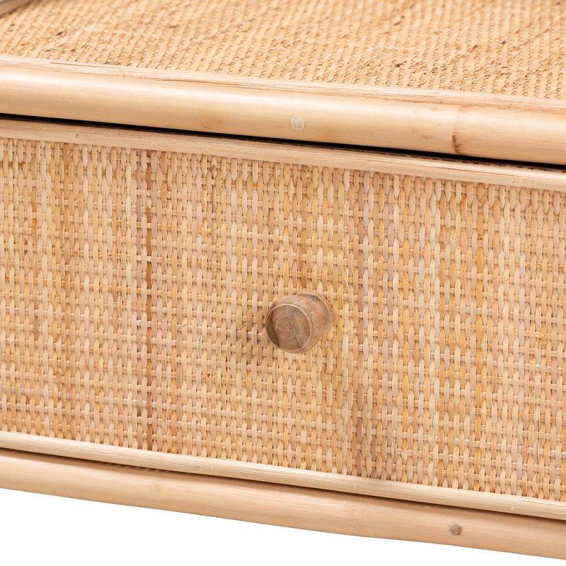 bali & pari Lalo Modern Bohemian Natural Brown Rattan 1-Drawer Nightstand