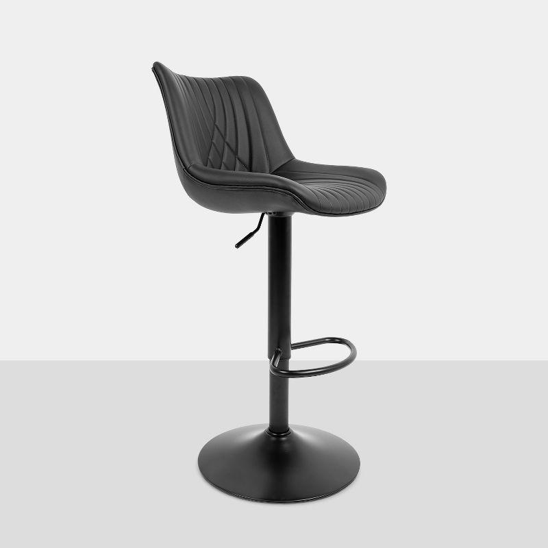 Vatros Adjustable Swivel Counter Stools with Back, Bar Stools Set of 4, Black