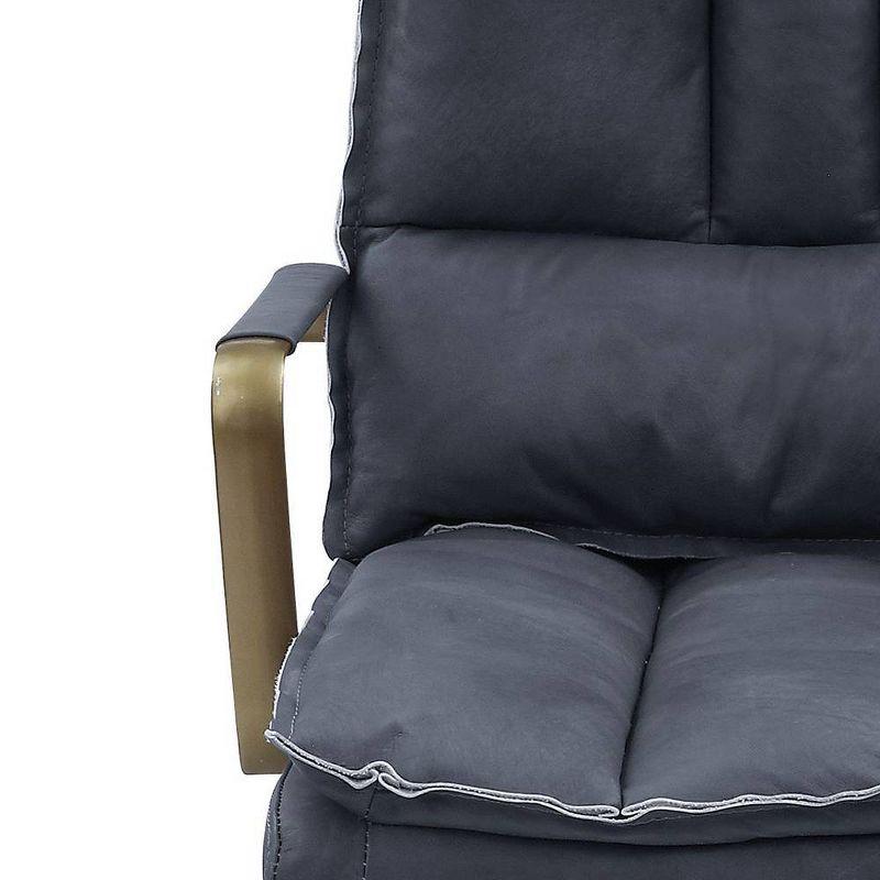 25" Tinzud Active Sitting Chair Gray Leather - Acme Furniture: Ergonomic Design, Metal Frame, 60 Day Warranty