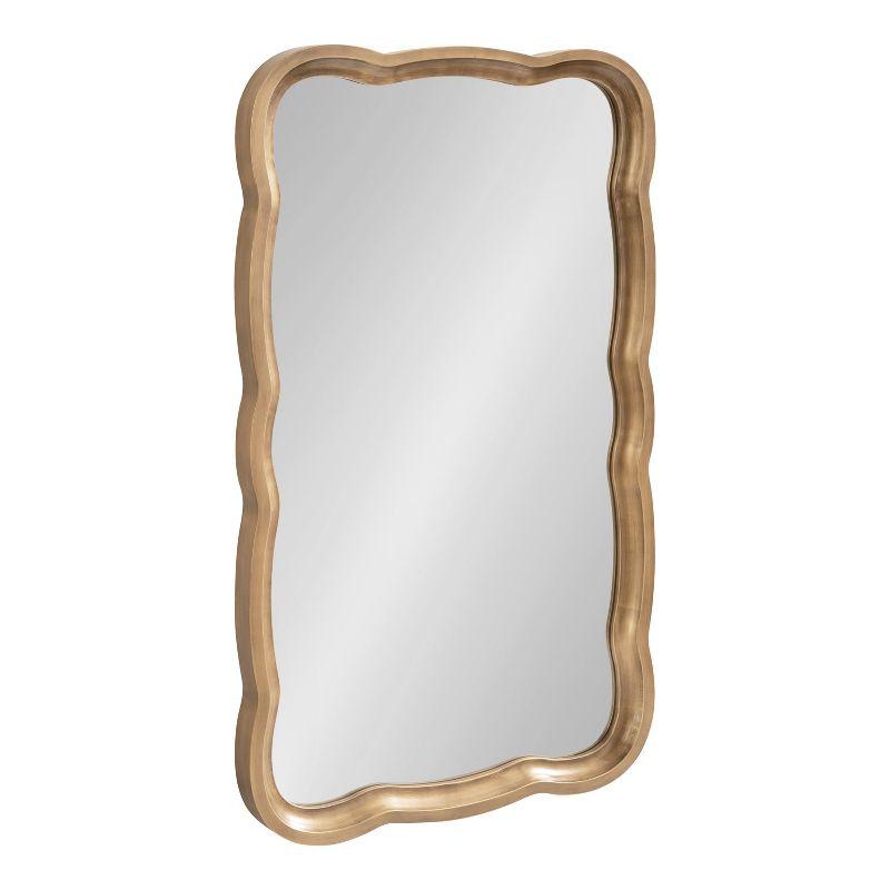 Gold Scalloped Rectangular Wood Wall Mirror, 24x38