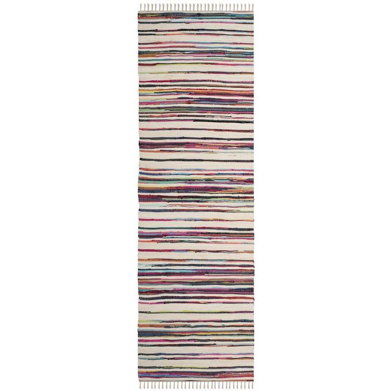 Ivory Stripe Flat-Woven Wool Runner Rug - 2'3" x 6'