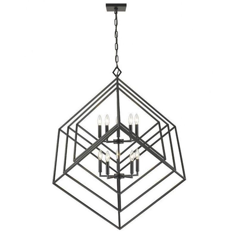 Z-Lite Euclid 10 - Light Chandelier in  Matte Black