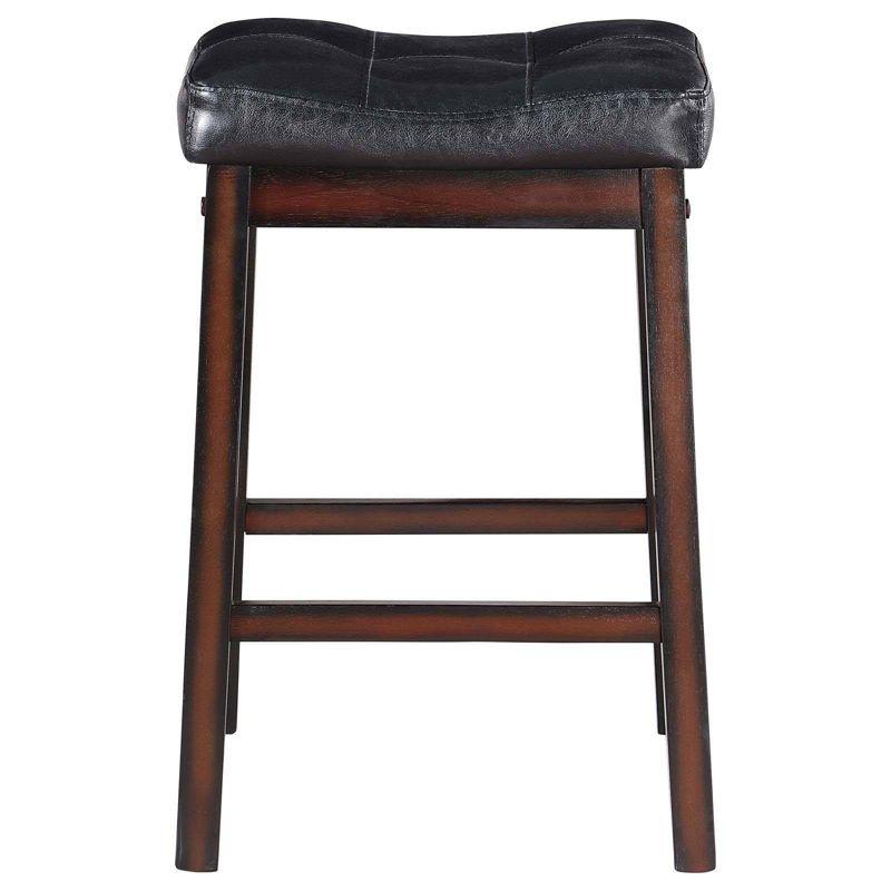 Coaster Set of 2 Donald Transitional Upholstered Counter Height Barstools Black/Cappuccino