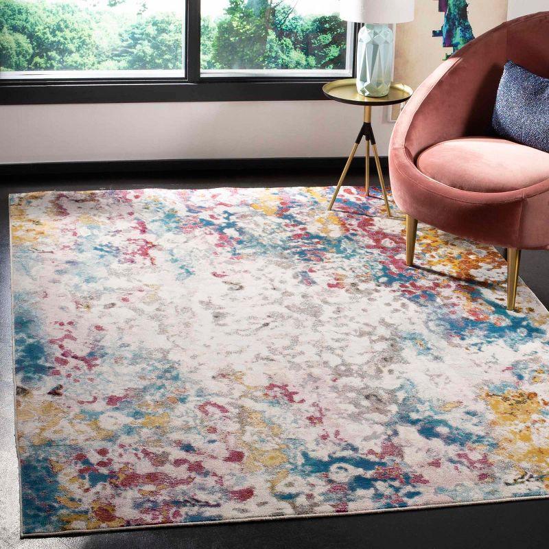 Aria ARA166 Power Loomed Area Rug - Cream/Dark Teal - 4'x6' - Safavieh.
