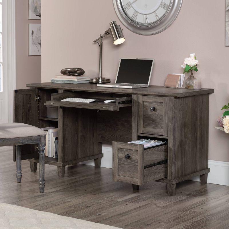 Hammond Computer Desk with Drawers Emery Oak - Sauder: Laminated Workstation, 5 Year Warranty