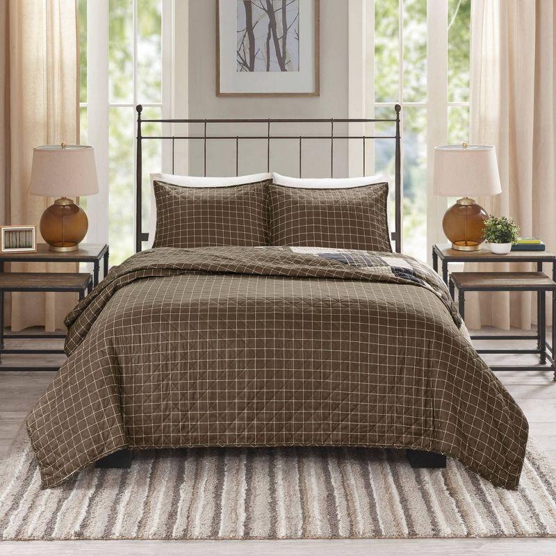 Timber 3 Piece Reversible Printed Quilt Set