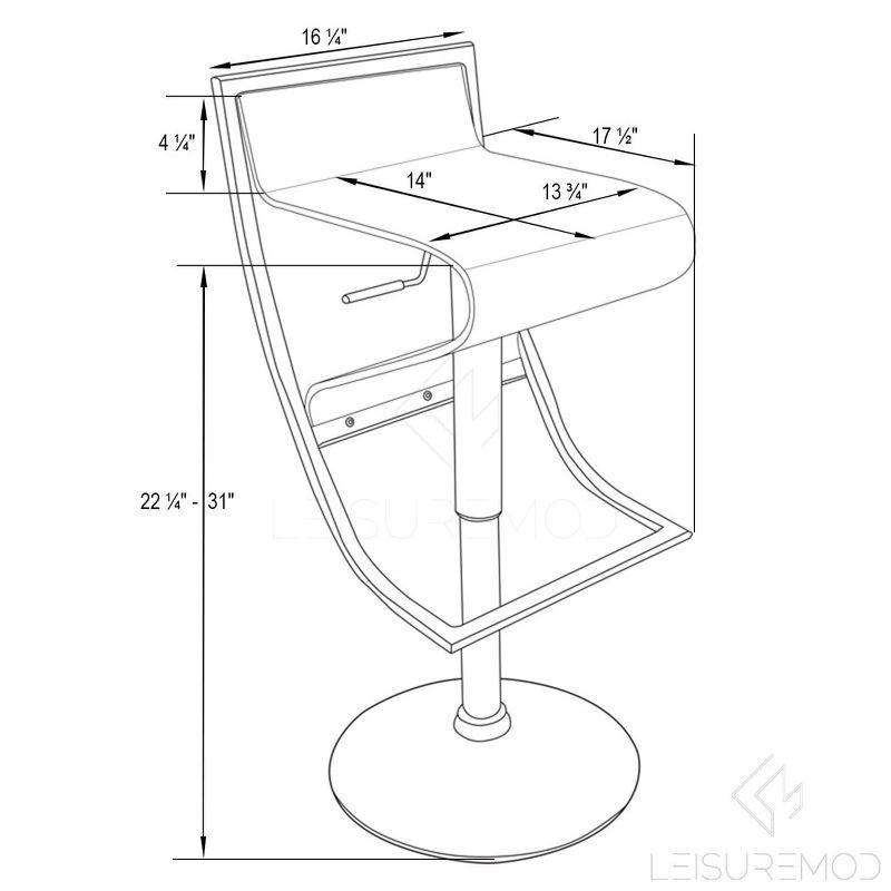 LeisureMod Napoli Transparent Acrylic Bar Counter Stool