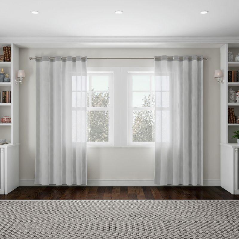 Lavish Home Decorative Modern Square Finials & Hardware- For Home Decor in Bedroom, Living Room & Kitchen- 66-120-Inch (Gray)