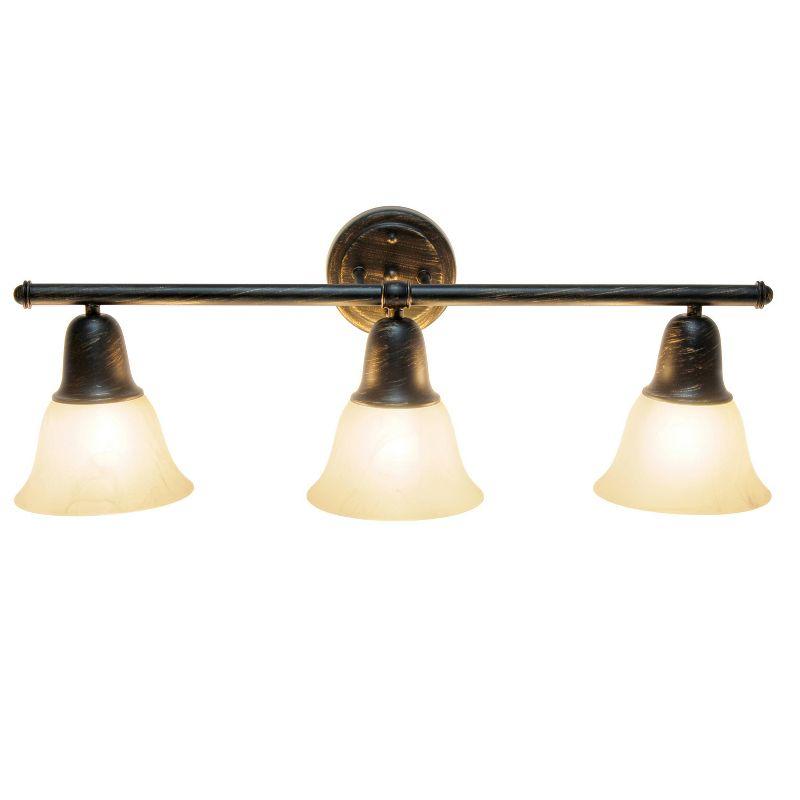 26.5" Oil Rubbed Bronze and Alabaster Glass Vanity Light