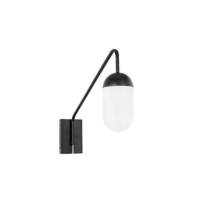 Elegant Lighting Kace 1 light Black and frosted white glass wall sconce