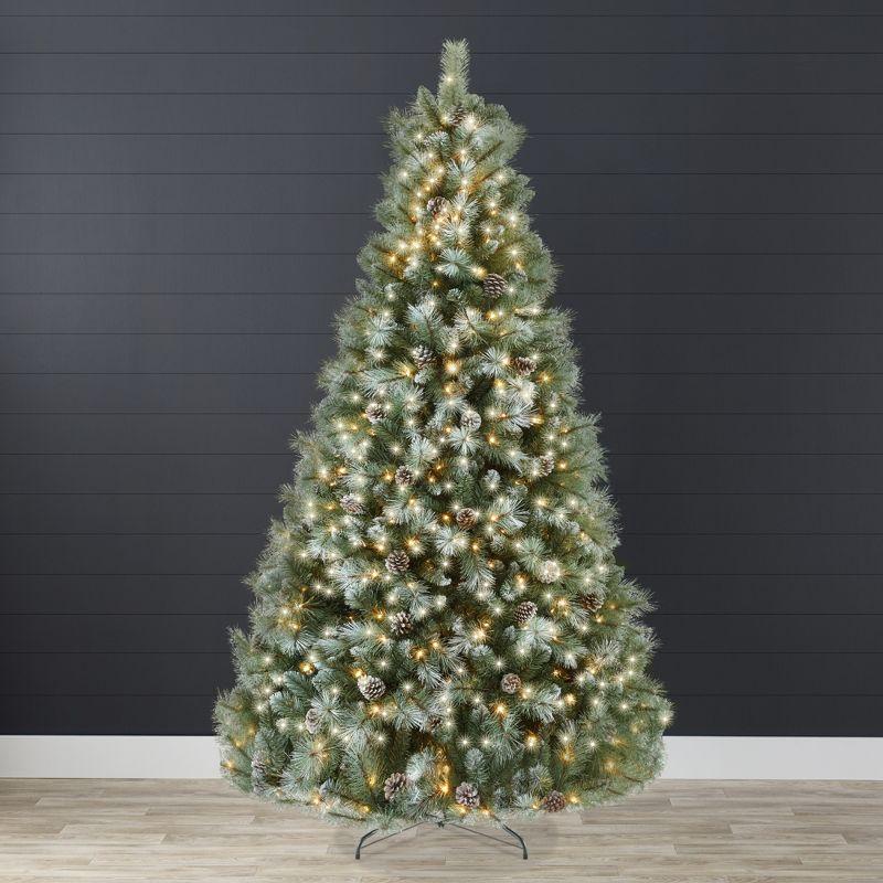 Best Choice Products 6ft Pre-Lit Frosted Scotch Pine Christmas Tree w/ 946 Branch Tips, 250 2-in-1 LED Lights